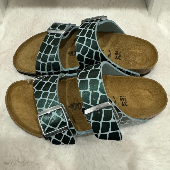 BIRKENSTOCK Arizona Gator Gleam two Strap comfort Sandal Sz : 6/37 - Picture 9 of 13